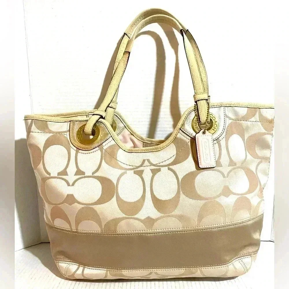 Coach CC signature print canvas satchel handbag